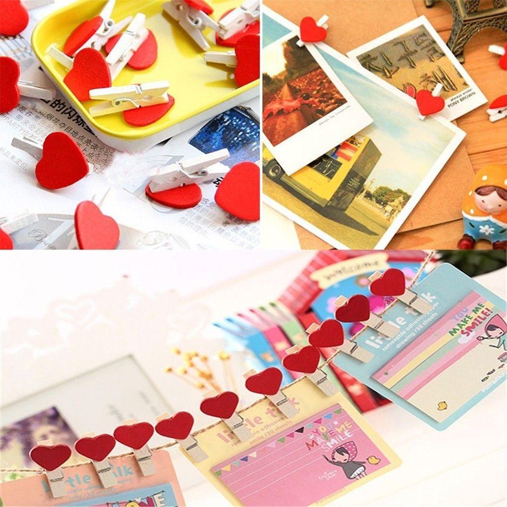 Set 20 Kẹp Giấy Hình Trái Tim Màu Đỏ