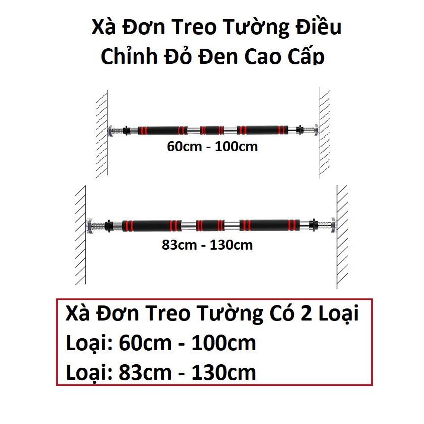 Xà Đơn Treo Tường Điều Chỉnh 2018 Loại 80-130CM(1 đổi 1 trong vòng 7 ngày)