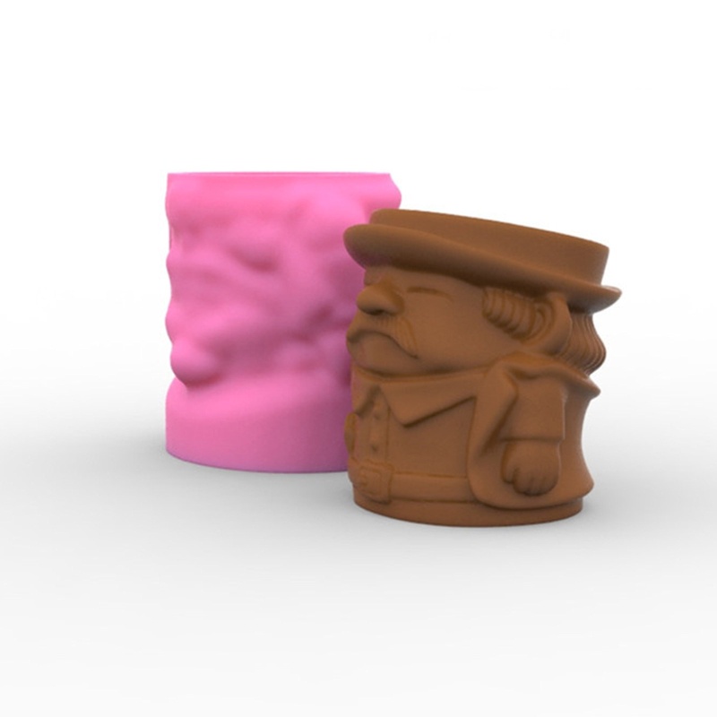 Khuôn Silicone Làm Chậu Cây Mọng Nước Hình Ông Già DIY