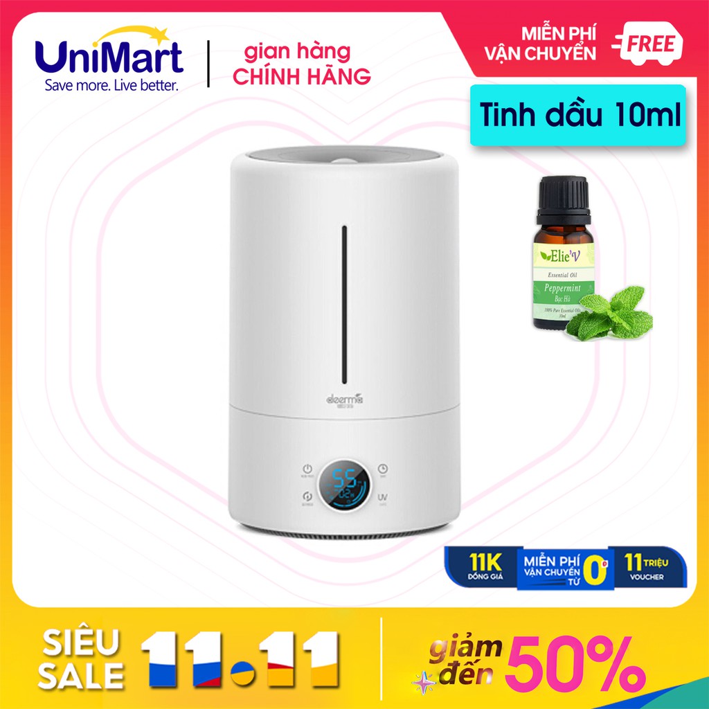 {MUA 1 TẶNG 1} Máy phun sương tạo độ ẩm khuếch tán tinh dầu Deerma F628S - Tích hợp thanh Ion AG+