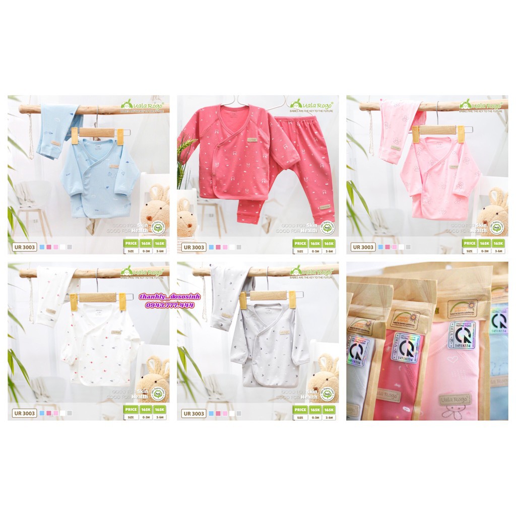 3003 Uala&Rogo bộ QA dài tay cúc chéo petit cúc chéo