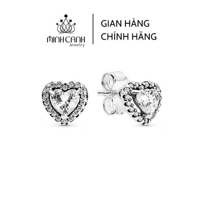 Khuyên Tai Bạc Ta Trái Tim Nạm Đá Bạc Ta - Minh Canh Jewelry