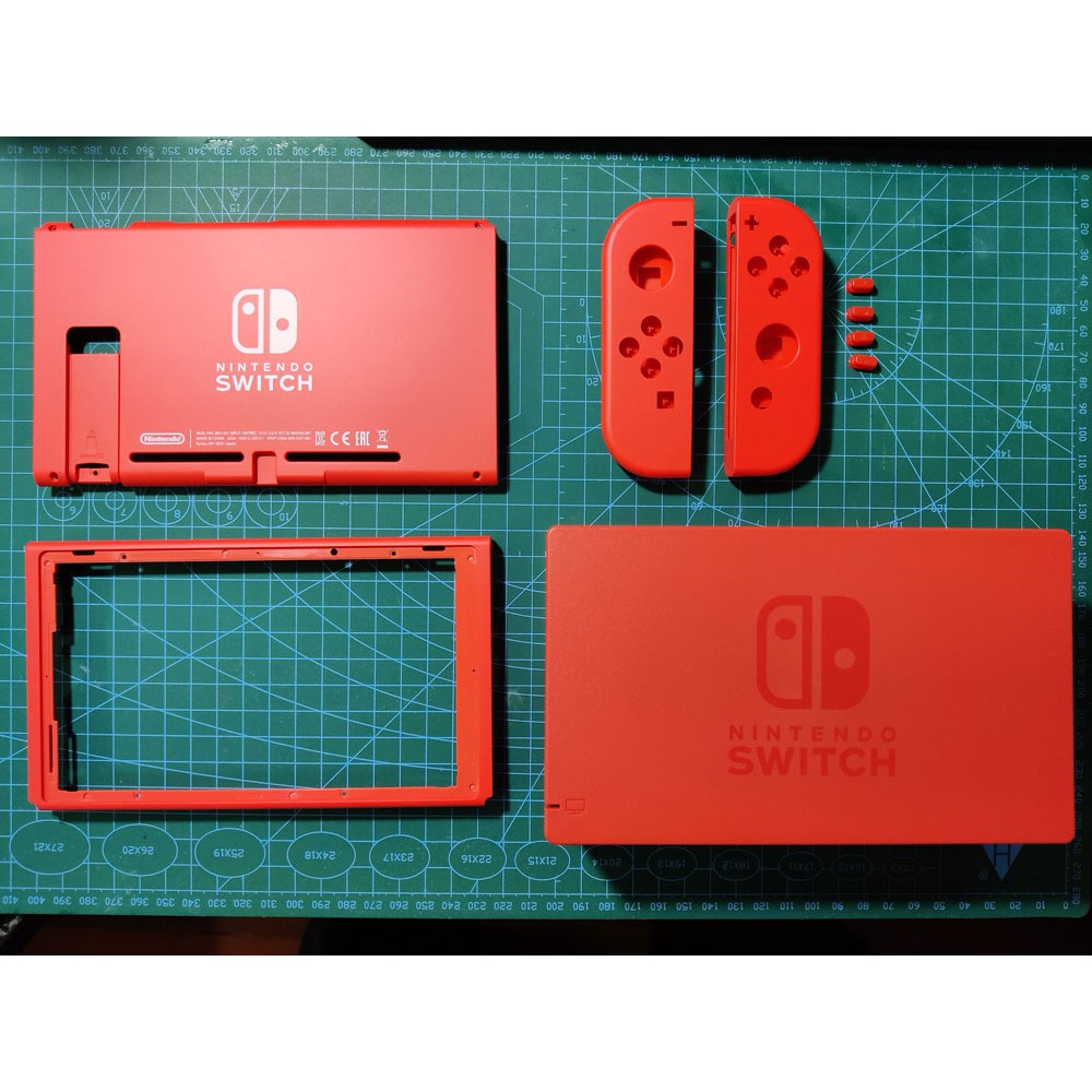 Bộ vỏ thân máy, vỏ Joy-Con, vỏ Dock phiên bản Mario Red &amp; Blue Edition cho Nintendo Switch