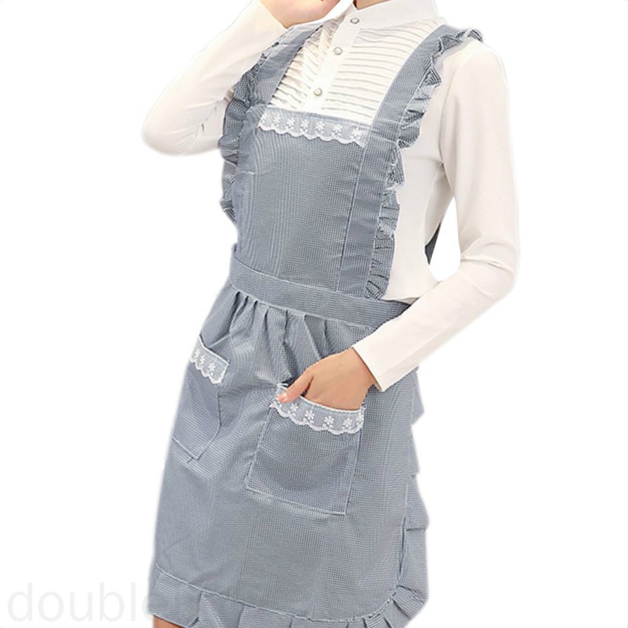 Tạp Dề Hai Lớp Dày Dặn Chống Thấm Nước Chống Dầu Có Túi Cho Nữ