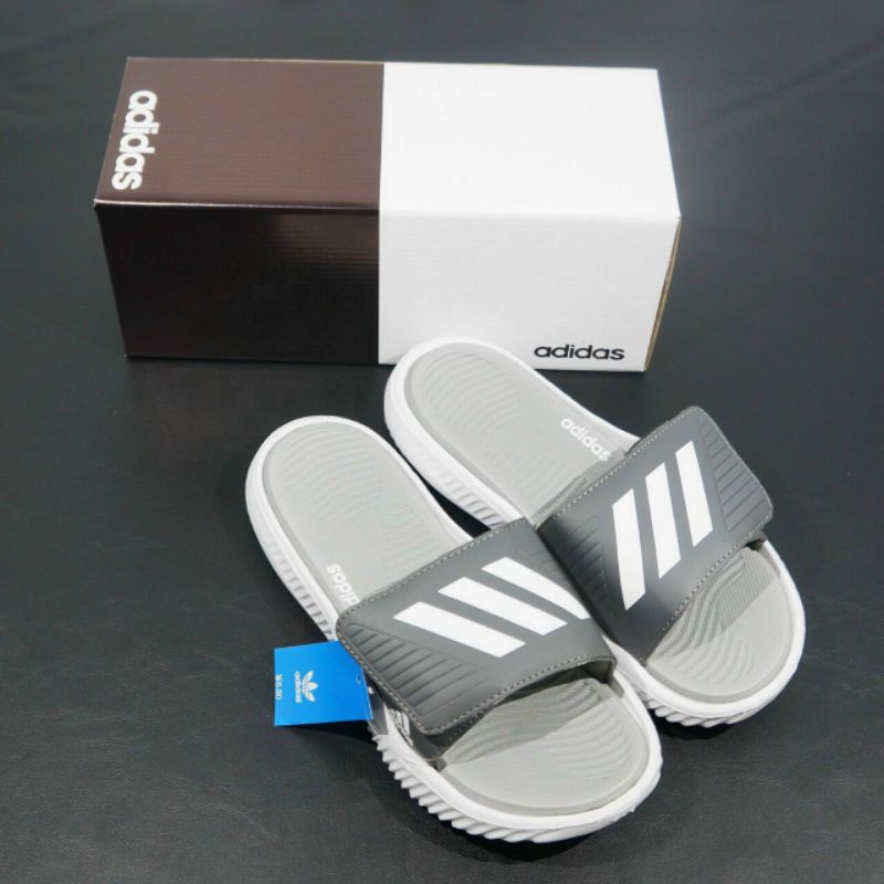 Adi dép Adidas aphabounce Adi Das 3 sọc xanh quai ngang đế dày cao độn lên 3cm có tem in nhiệt và tag