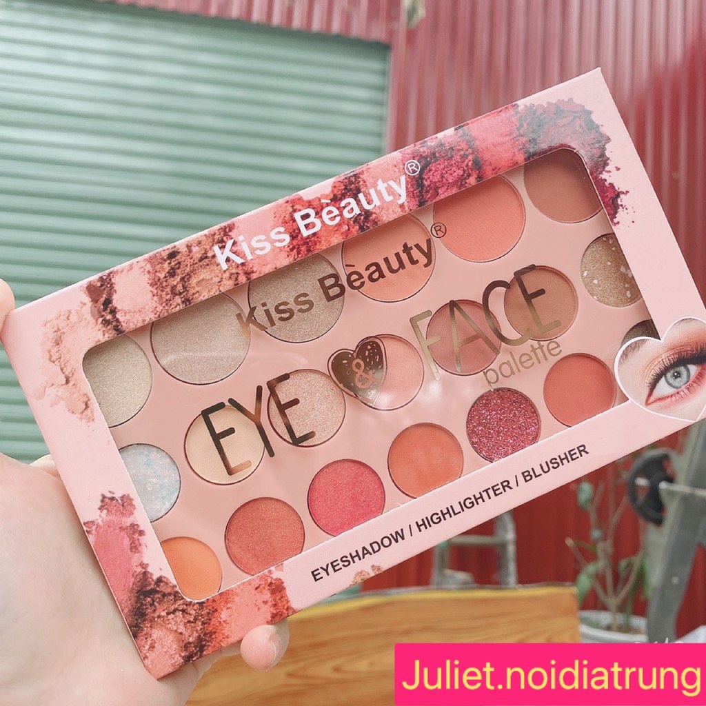 Phấn mắt má EYE FACE 20 ô của kissbeauty màu sáng và nhũ