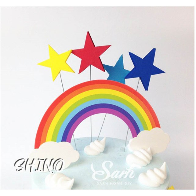 Topper giấy cầu vồng