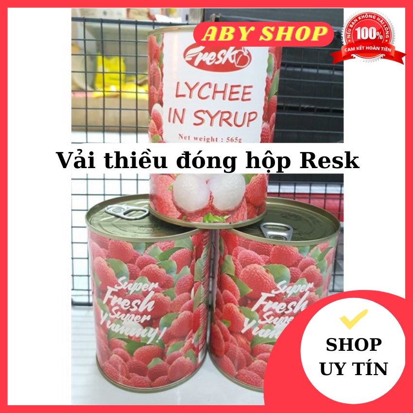 Vải thiều đóng hộp Resk 565gr ⚡ GIÁ SỐC ⚡ vải thiều đóng hộp chất lượng thơm ngon, bổ dưỡng