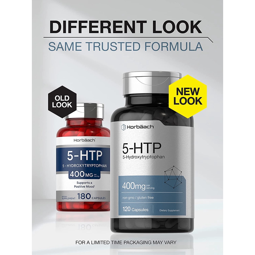 Horbaach 5 HTP Supplement 400mg Giảm căng thẳng cân bằng tâm trạng 120 viên