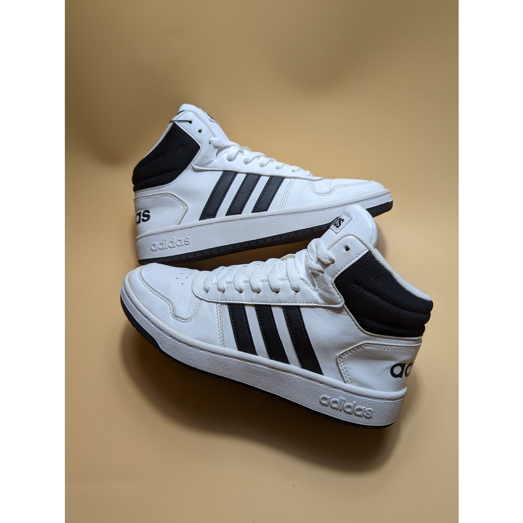 Giày 2hand adidas Hoops 2.0 Mid White Black - BB7208 - Giày Cũ Sài Gòn