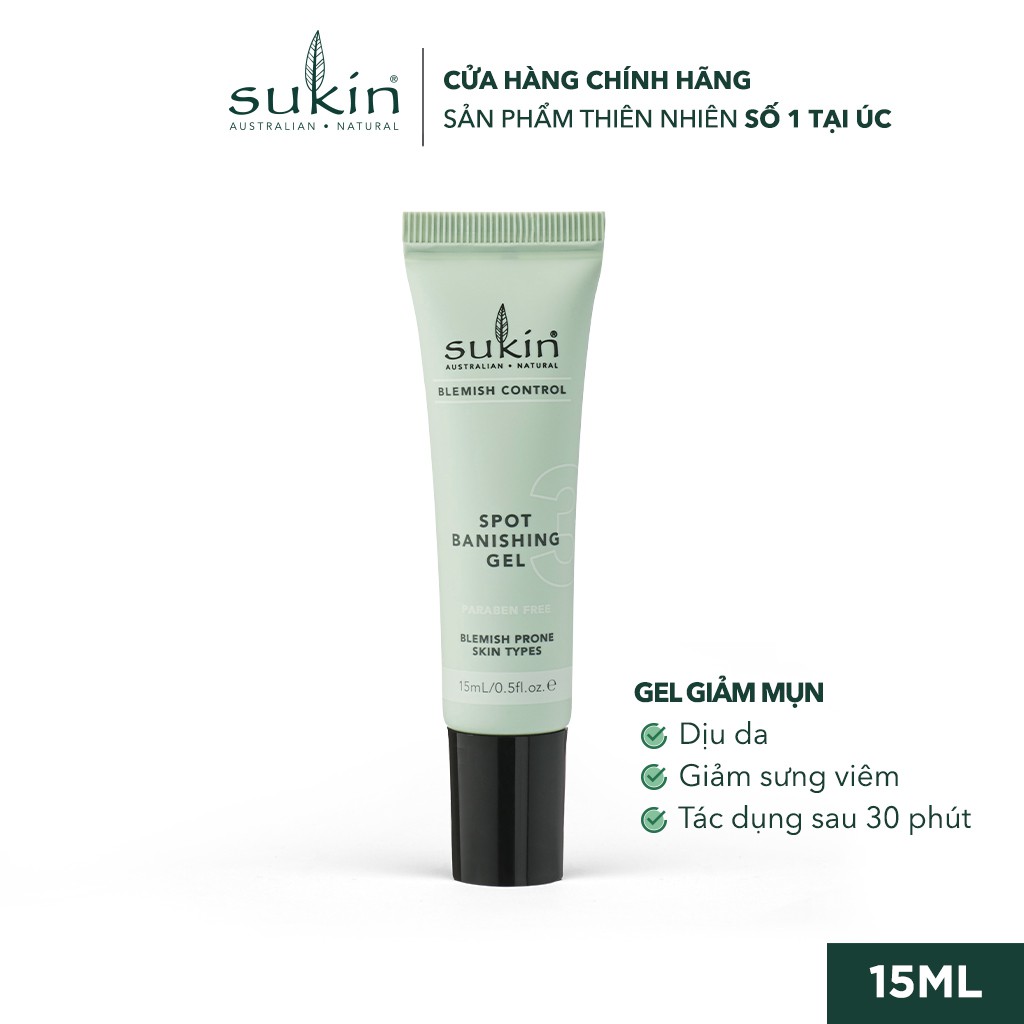 Gel Giảm Mụn Sukin Blemish Control Spot Banishing Gel 15ml