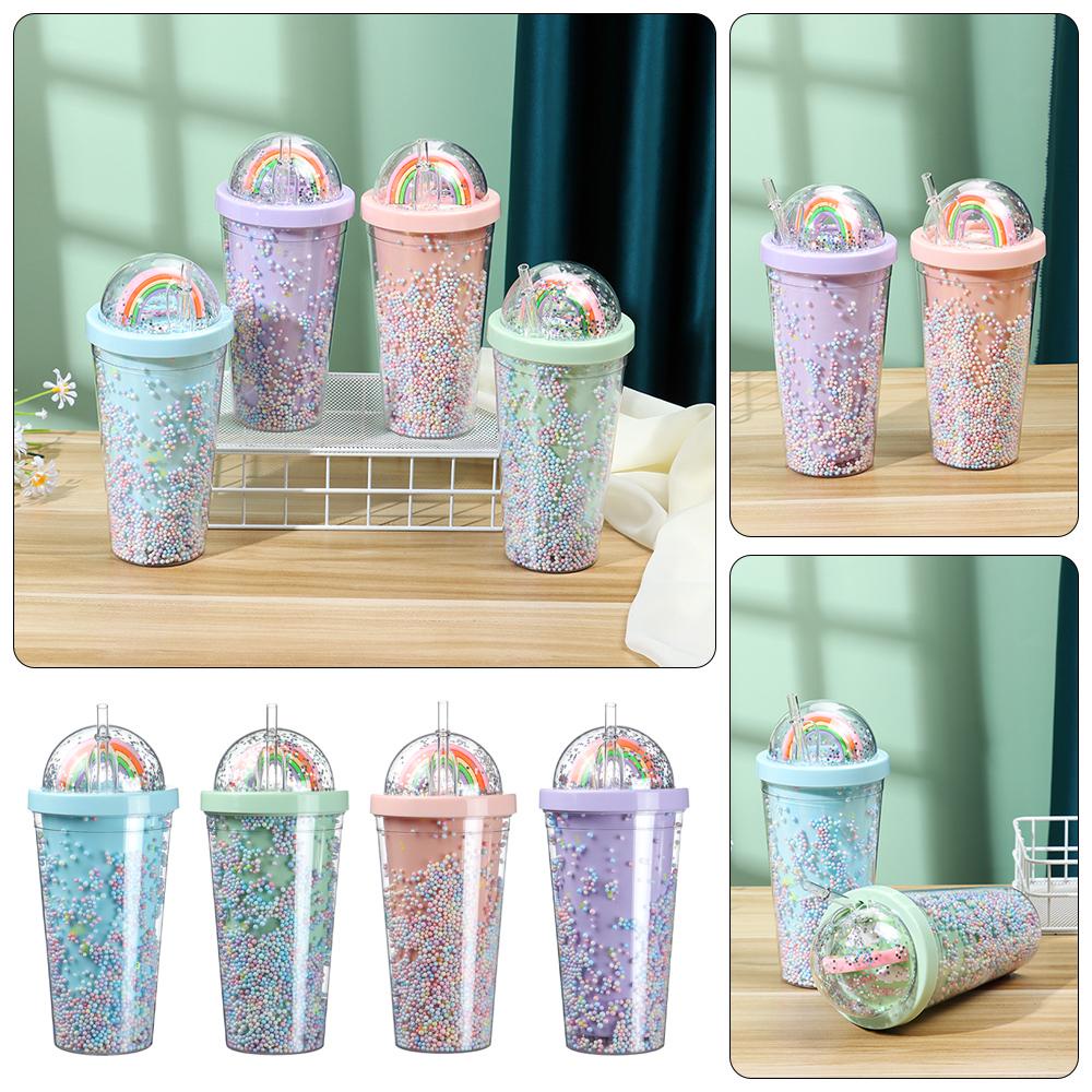 Bình Nước DAPHS 550ML Màu Cầu Vồng Thời Trang