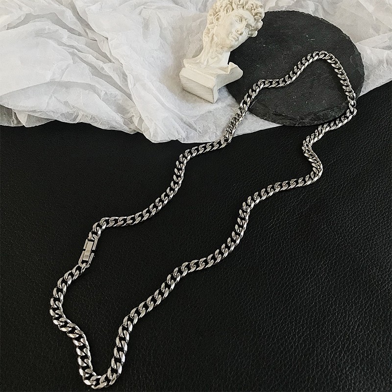 Dây chuyền bằng thép titan kiểu dáng đơn giản hợp thời trang hip hop sành điệu