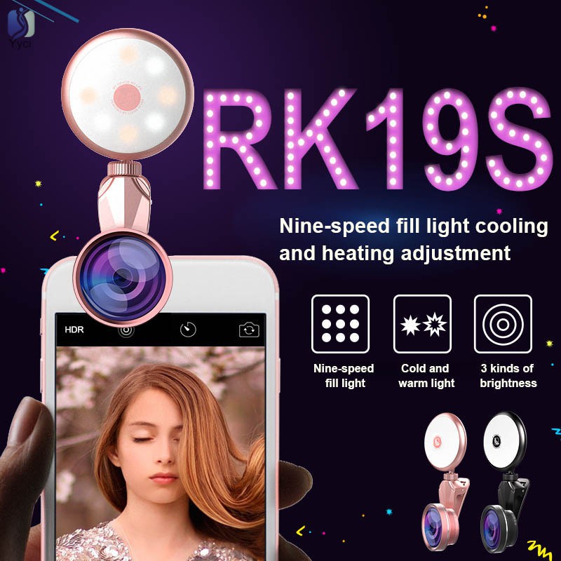 VN 1 Đèn Led Tròn Gắn Điện Thoại Hỗ Trợ Chụp Ảnh