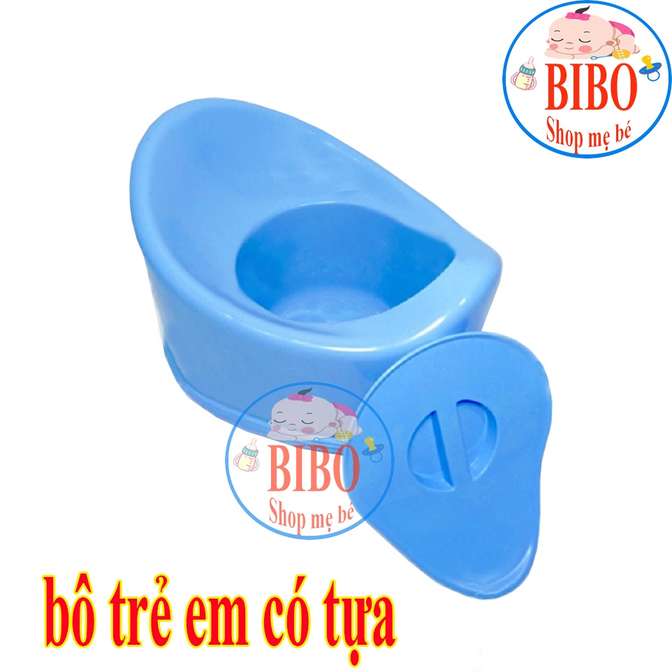 BÔ TRẺ EM, BÔ EM BÉ ĐI VỆ SINH CÓ NẮP ĐẬY, CÓ ĐIỂM TỰA