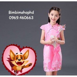 Sườn Xám Elsa Cao Cấp Cho Bé 13 - 32kg. Có Vương Miện, Đũa Thần. Váy Đầm Elsa Công Chúa 2020