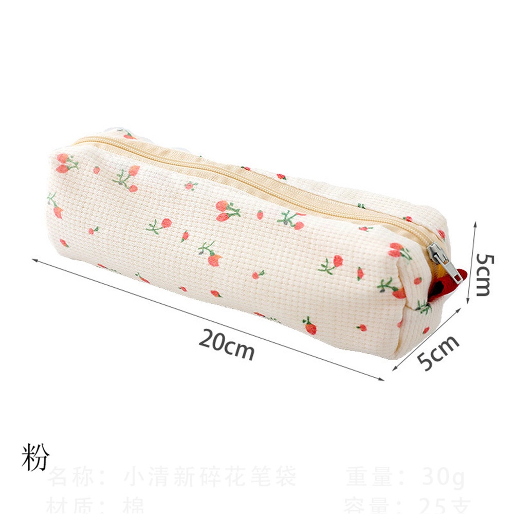 Túi Đựng Bút Bằng Vải cotton In Họa Tiết Hoa Nhỏ Dễ Thương Dành Cho Học Sinh