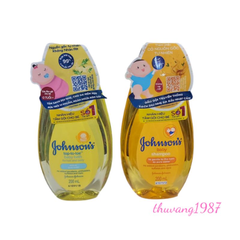 Dầu gội - sữa tắm gội Jonson's baby 200ml