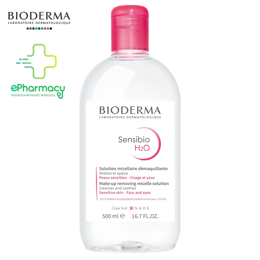 Nước tẩy trang Bioderma 500ml cho da nhạy cảm - Bioderma Sensibio + Sebium H2O 500ml - CHÍNH HÃNG