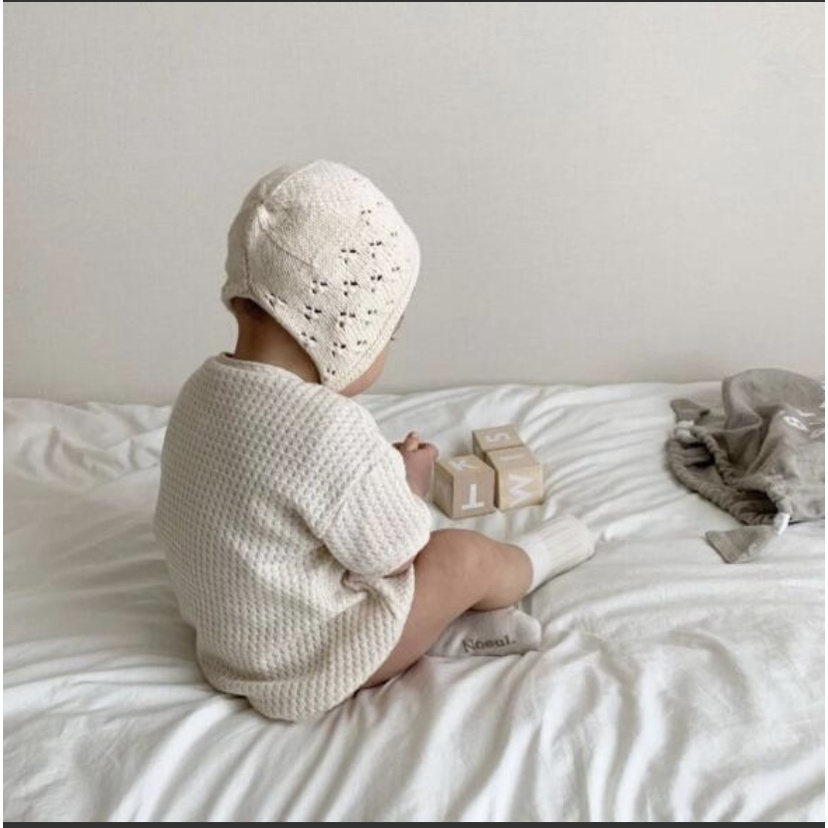 Áo Liền Quần Tay Ngắn Chất Liệu Cotton Thiết Kế Đơn Giản Thời Trang Cho Bé Sơ Sinh