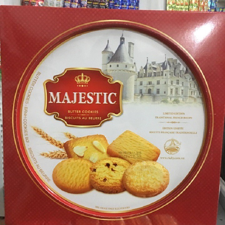 Bánh Quy Bơ Majestic Hộp Thiếc 382g - Hàng Cao Cấp