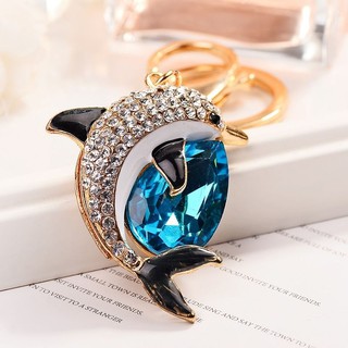 Móc Khóa Hình Cá Heo Đính Đá Dễ Thương