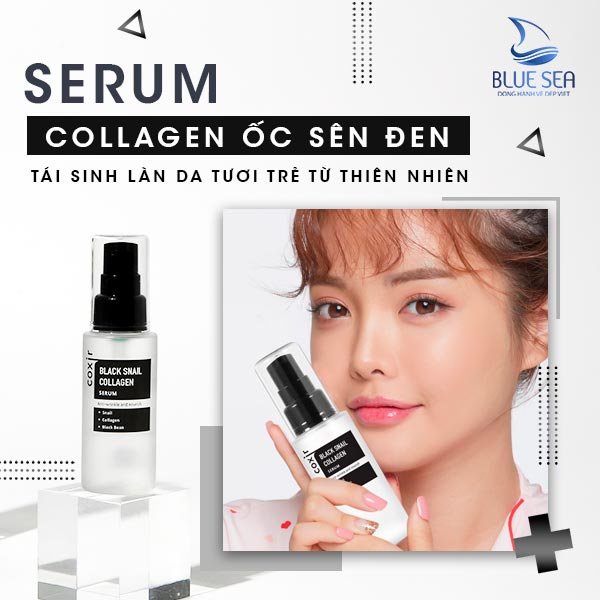 Serum collagen ốc sên đen – Black Snail Collagen Serum Coxir 50ml Da khô, hỗn hợp, da lão hóa, Mọi loại da