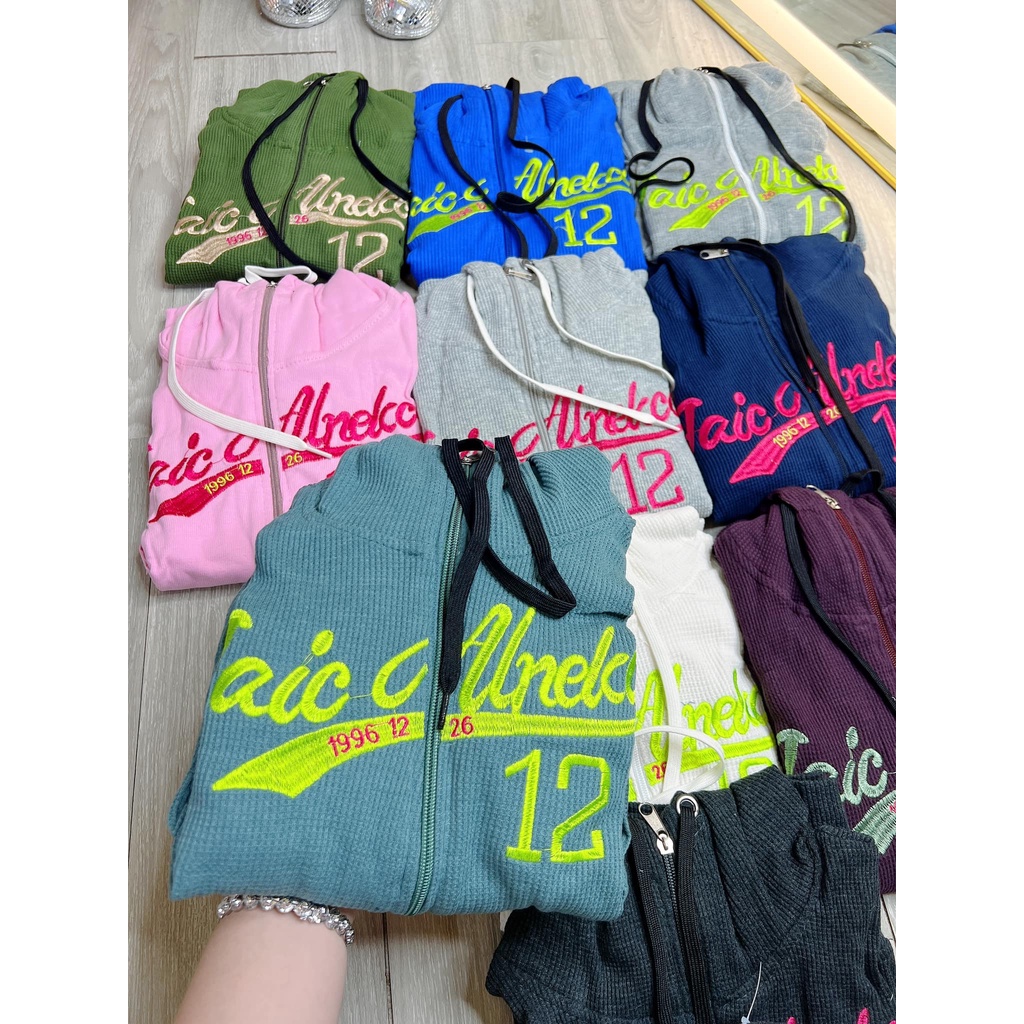 Áo khoác nữ có nón chất thun gân tăm mềm mát co giãn lên phom siêu ôm dáng phối sọc dễ thương