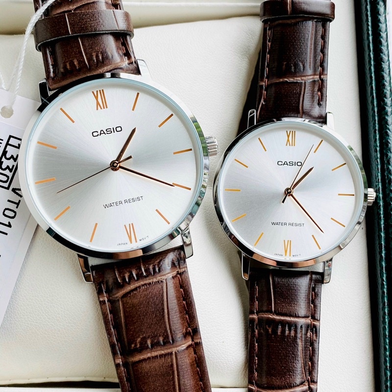 Đồng hồ kim dây da couple nam nữ Casio VT01 giá tốt nhiều mẫu