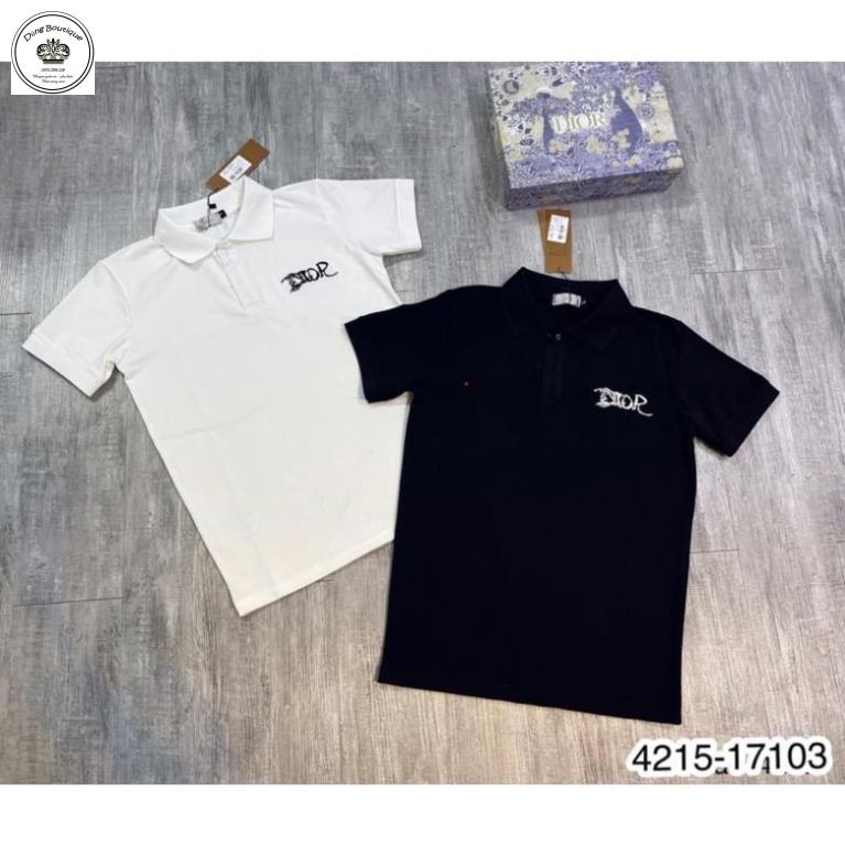 Áo polo ĐI Ô nam nữ - Áo thun cộc tay có cổ thêu chữ nổi bật cho nam ảnh thật shop chụp