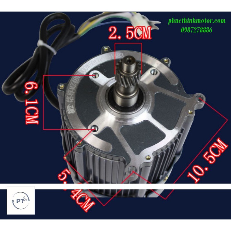 Động cơ gắn cầu visai 48v1000w chế oto điện, xa ba bánh, bốn bánh chính hãng