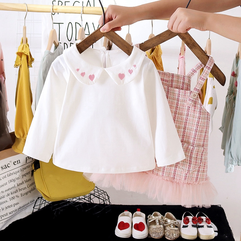 Set Áo Thun Tay Dài Kèm Đầm Công Chúa Thời Trang Cho Bé Gái