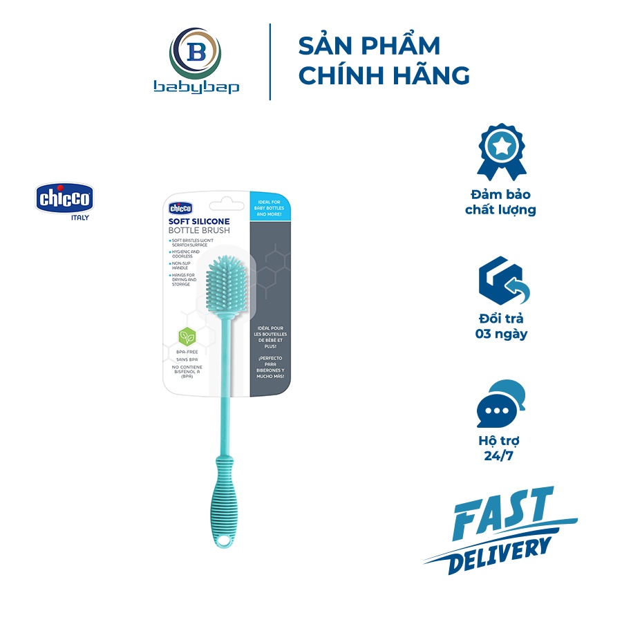 Cọ Rửa Bình Sữa Và Phụ Kiện Silicone Chicco Sợi Silicone Dễ Dàng Len Lỏi Làm Sạch Bình Sữa Ở Mọi Ngóc Ngách
