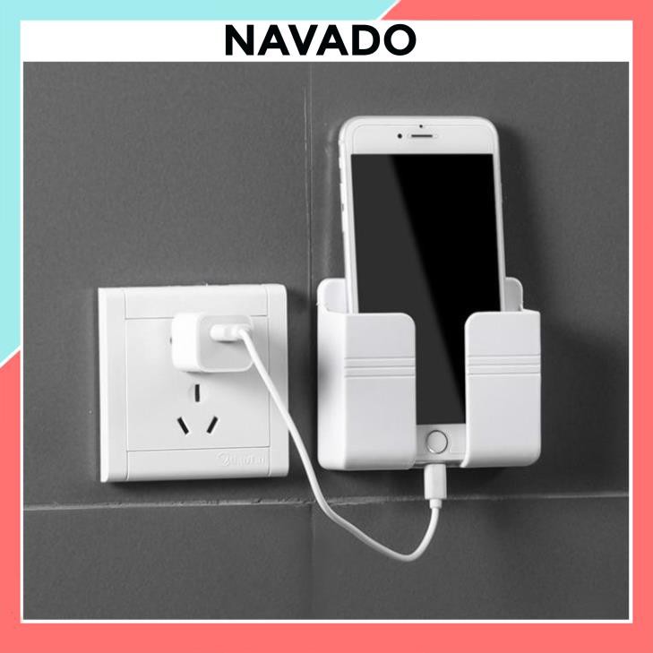 Kệ  Dán Tường để điện thoại, Remote, Đồ Dùng Giá Đỡ Sạc Điện Thoại - Có Móc Treo Giữ Dây Điện đa năng GDT01 SUVADO