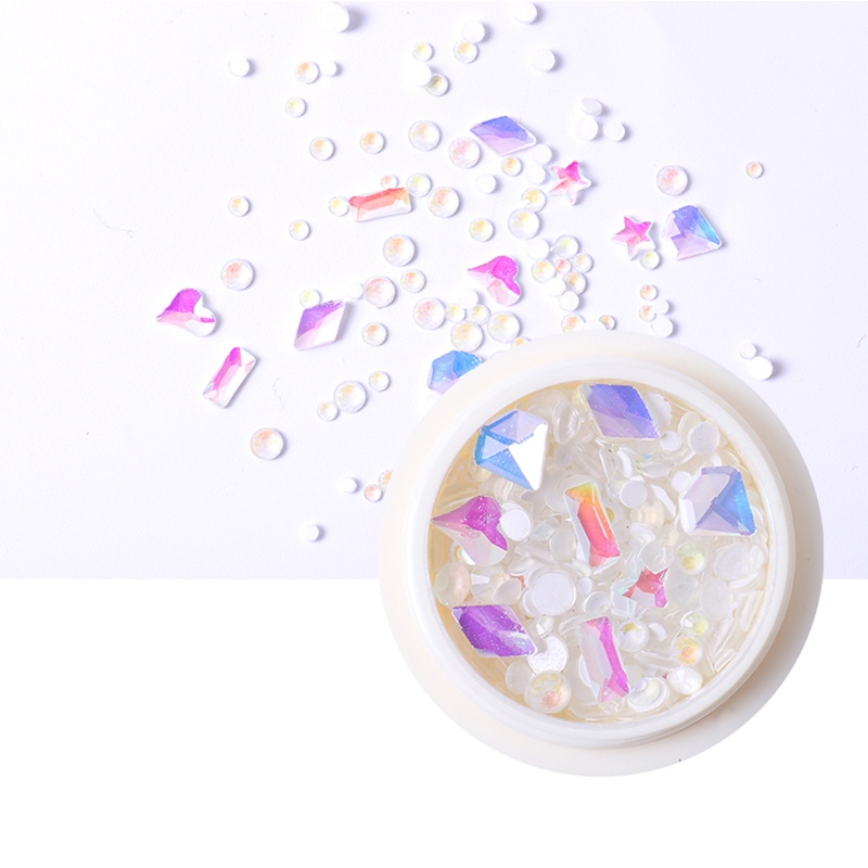 Bộ Phụ Kiện Đính Đá Trang Trí Móng Tay Nghệ Thuật Lưng Phẳng 10MK DIY