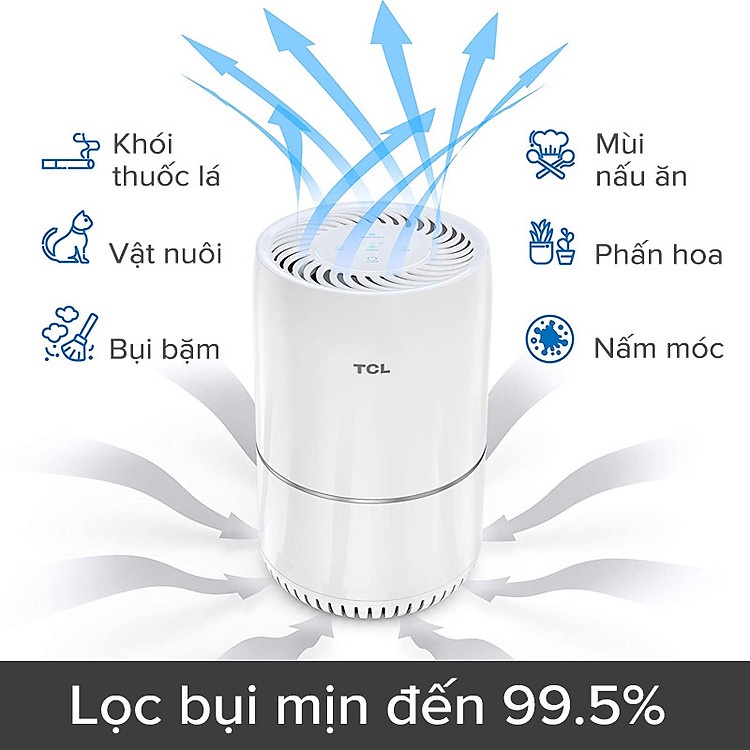 Máy lọc không khí TCL. Air Purifier KJ65F-A1 - Phòng 10m2 - Bộ lọc 3 lớp lên đến 2100 giờ