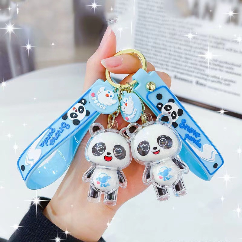 Móc chìa khóa hình gấu đóng băng trong dễ thương