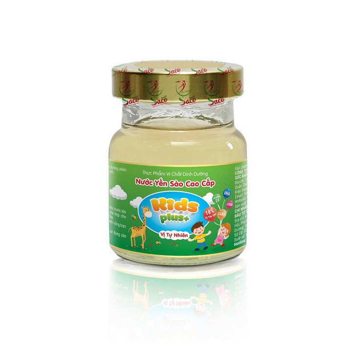 Nước Yến Sào Cao Cấp KIDS PLUS+ Với 18% Yến Thiên Nhiên Thương Hiệu SACONEST Hủ 70ml