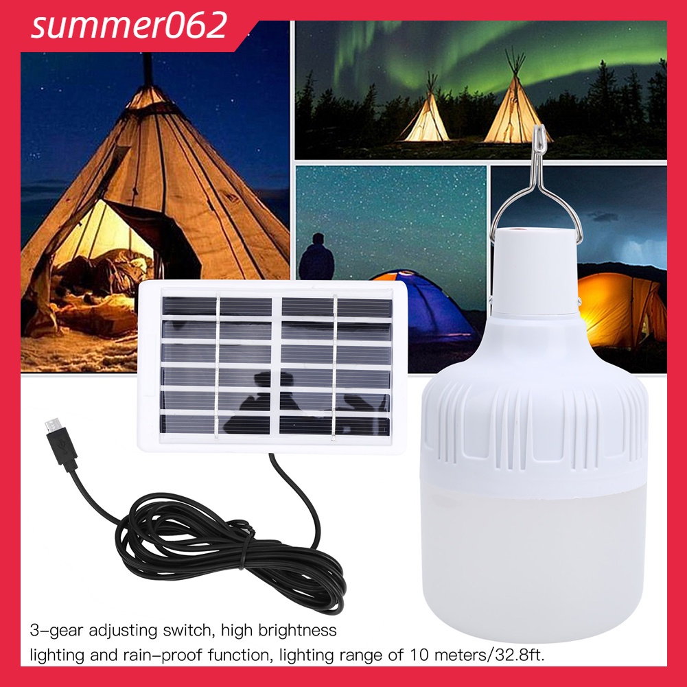 Summer062 Hệ thống năng lượng mặt trời LED ngoài trời 50W Đèn sạc di động Cắm trại khẩn cấp