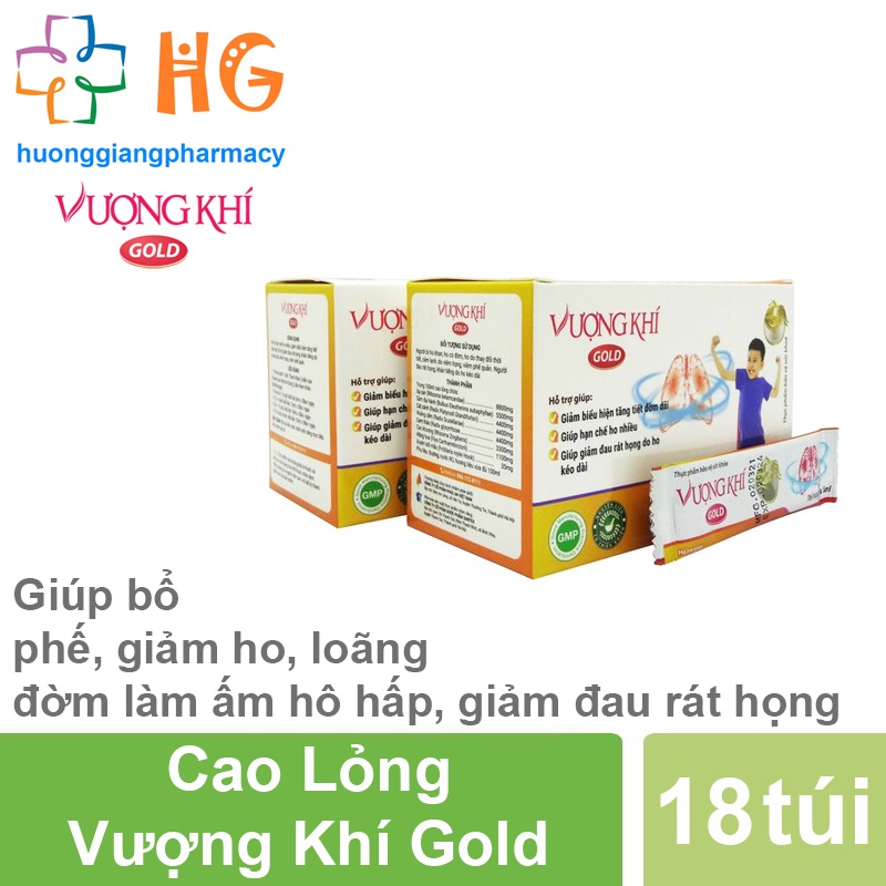 Cao lỏng vượng khí gold Siro ho cho bé Giúp bổ phế giảm ho loãng đờm làm ấm hô hấp giảm đau rát họng Hộp 18 túi