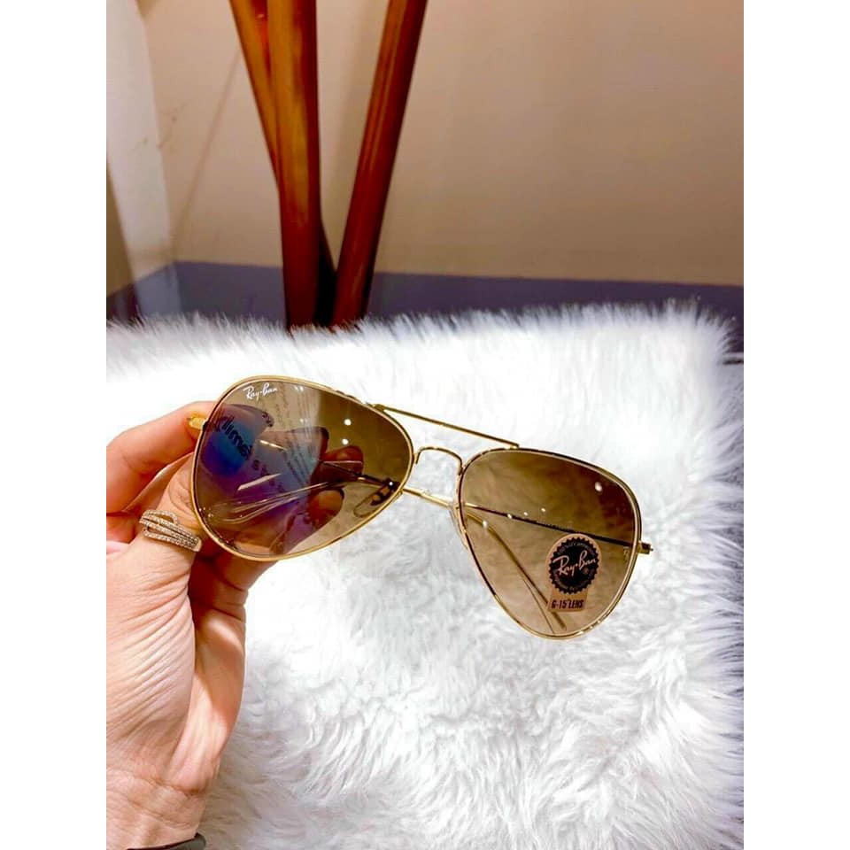 Kính mắt RayBan Aviator ( màu nâu trà ) CAO CẤP FULL BOX HÃNG