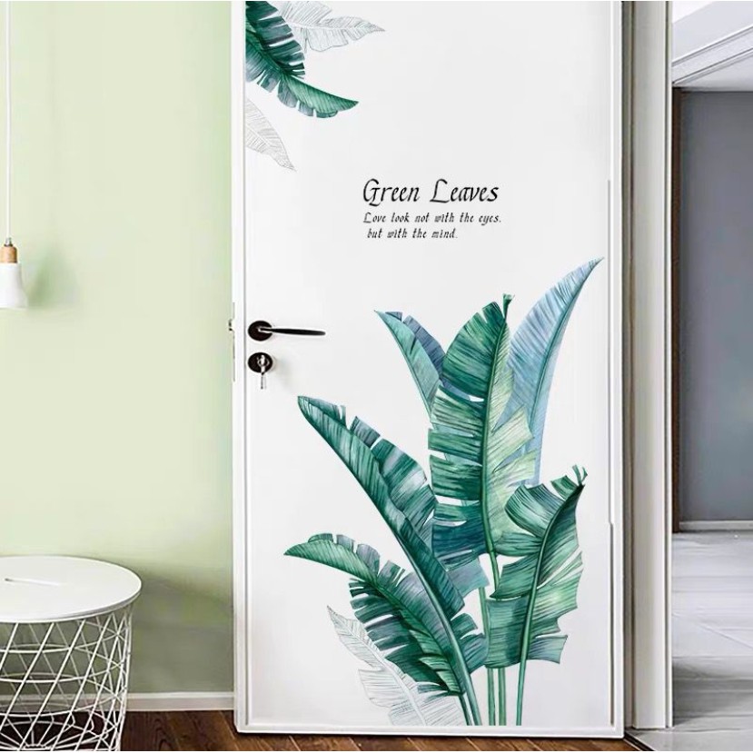 Decal trang trí tường - Lá Chuổi Xanh Green Leaves