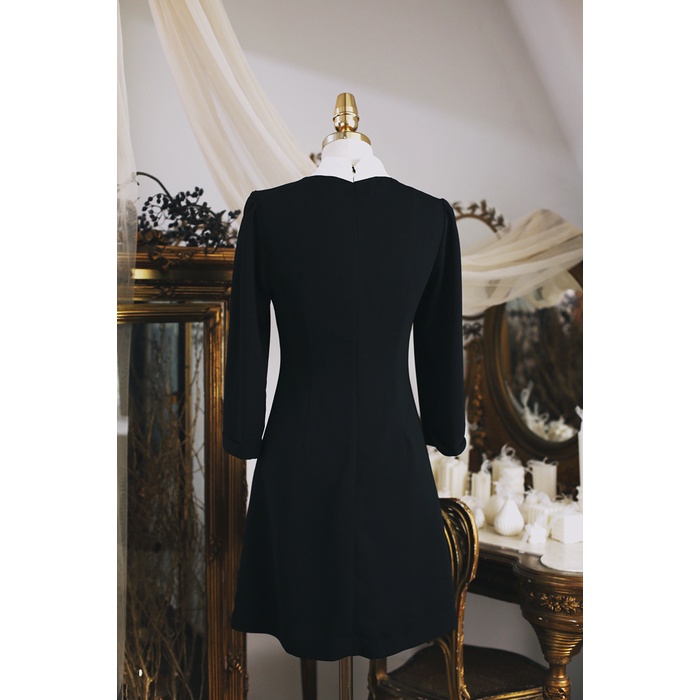 Váy Đầm Công Sở màu Đen Chất Mango Hàn Sang Trọng – Thanh Lịch