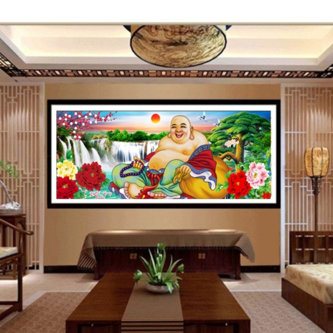 Tranh gắn đá di lạc KT:120x59cm,tranh đính đá chưa đính