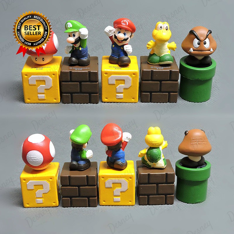 Set 5 Mô Hình Đồ Chơi Nhân Vật Super Mario