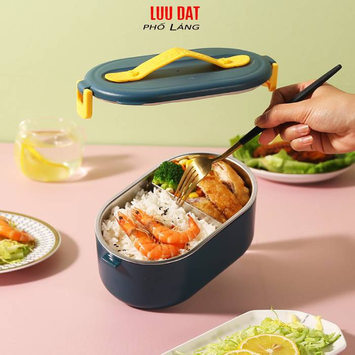 Hộp cơm cắm điện khay inox dung tích 0.8 lít A08 BH24T