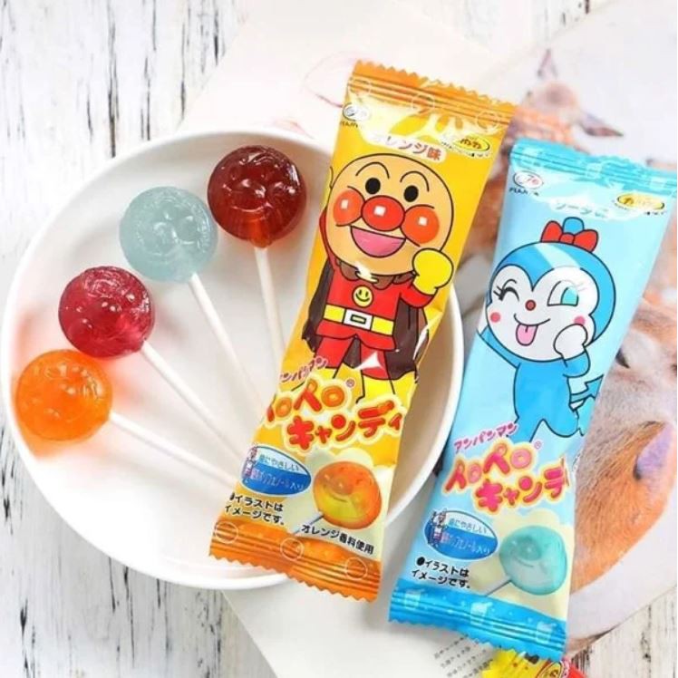 [Lẻ] Kẹo Mút Cô Gái Fujiya/ Mickey Popcan/ Chú Hề Anpanman/ Yumearth/ Kim Cương / Hộp Gấu Chống Sâu Răng Cho Bé