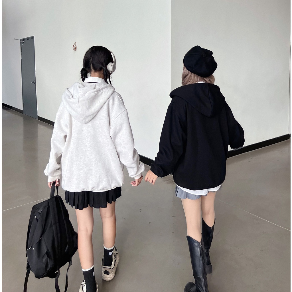 Áo khoác Hoodie nỉ bông dây kéo zip 2 màu POISONPOTION Local Brand