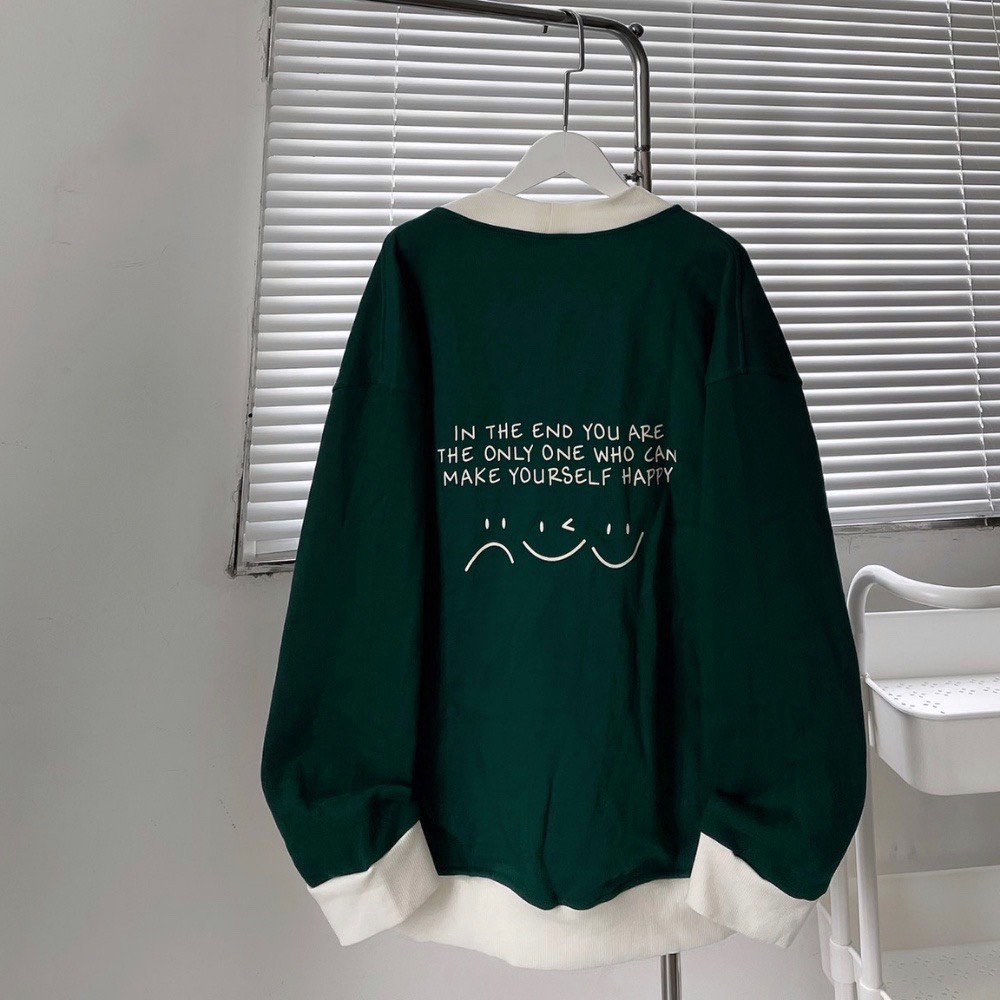 Áo Khoác Cardigan W Xanh Mặt Cười Ulzzang ZADOLA