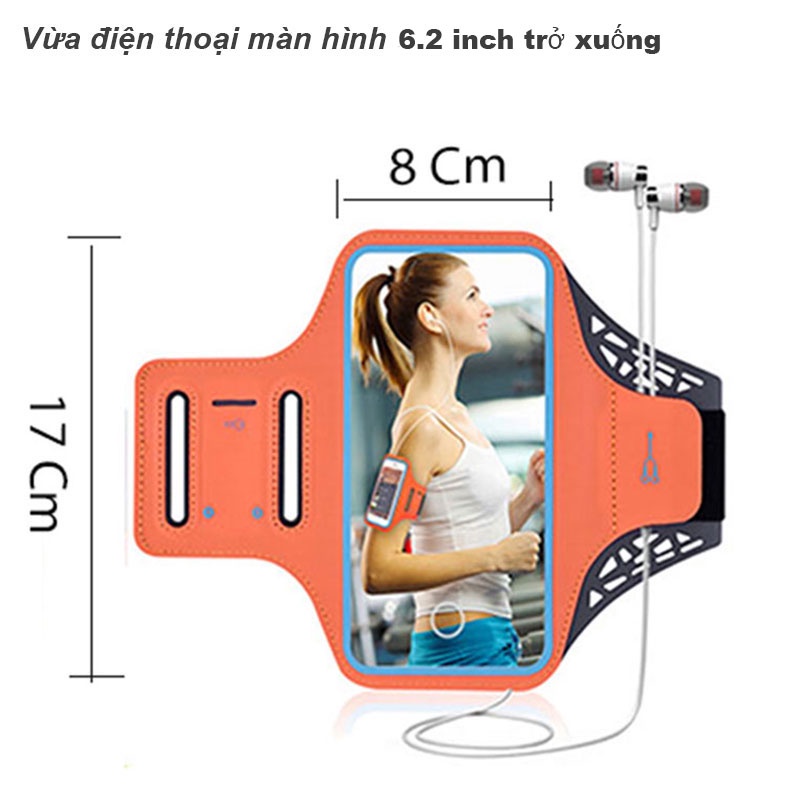 Bao Đeo Tay Điện Thoại Chạy Bộ Thể Dục Siêu Mỏng Nhẹ Vừa Điện Thoại Màn Hình 6.2 Inch